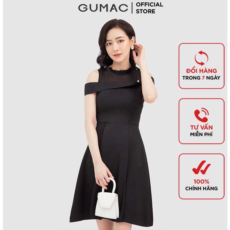 Đầm hở vai đính hạt GUMAC DB3261
