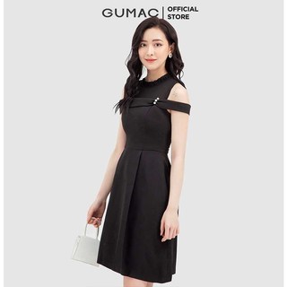 Đầm hở vai đính hạt GUMAC DB3261