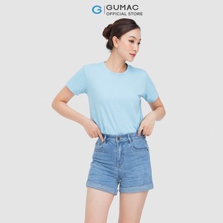 Áo thun nữ cổ tròn GUMAC form basic ôm body cá tính ATC03017