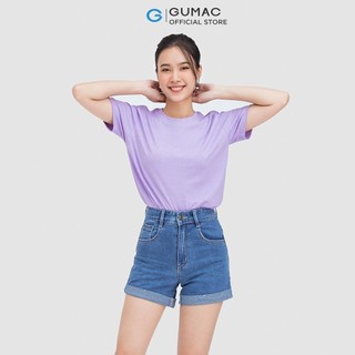 Áo thun nữ cổ tròn GUMAC form basic ôm body cá tính ATC03017