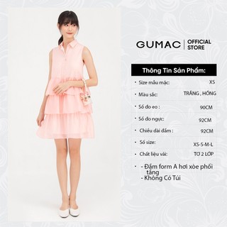 Đầm nữ sát nách 3 tầng GUMAC DB766
