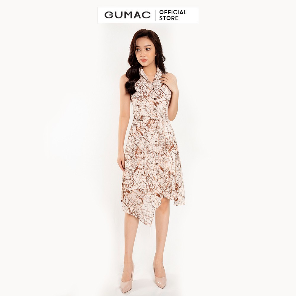 Đầm sát nách phối đai GUMAC DB4203