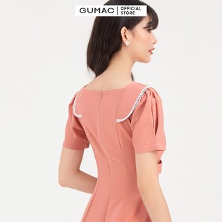 Đầm nữ cổ đăng ten GUMAC DB760