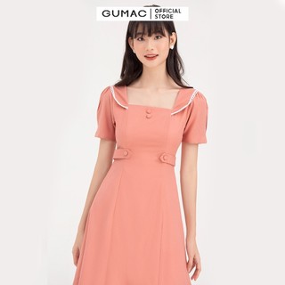 Đầm nữ cổ đăng ten GUMAC DB760