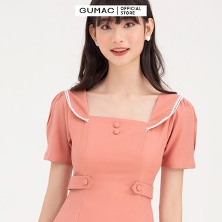 Đầm nữ cổ đăng ten GUMAC DB760