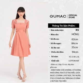 Đầm nữ cổ đăng ten GUMAC DB760