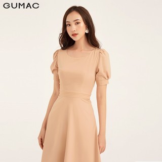 Đầm nữ ôm body GUMAC basic, màu be đủ size quyến rũ DB1121