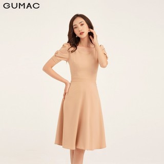 Đầm nữ ôm body GUMAC basic, màu be đủ size quyến rũ DB1121