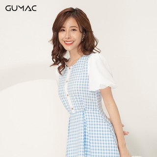 Đầm caro tay bí GUMAC DA929