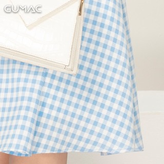 Đầm caro tay bí GUMAC DA929
