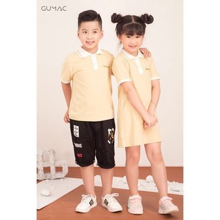 Đầm phối màu cổ bẻ dành cho bé DKA514 GUMAC