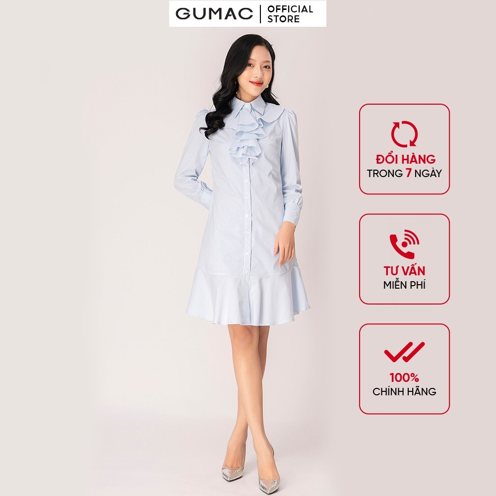 Đầm nẹp phối bèo GUMAC DB1235