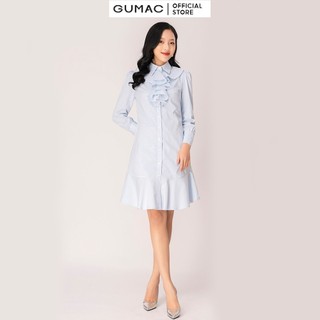 Đầm nẹp phối bèo GUMAC DB1235
