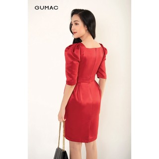 Đầm body phối đai GUMAC DB3221