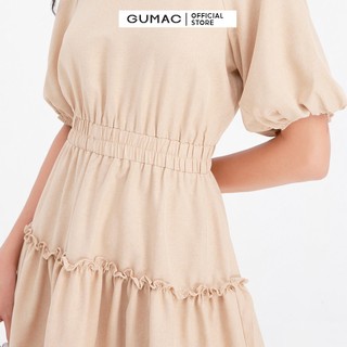 Đầm xòe nữ eo chun nhún tùng GUMAC DB633