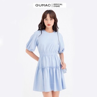 Đầm xòe nữ eo chun nhún tùng GUMAC DB633