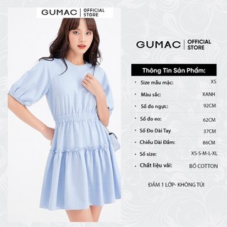 Đầm xòe nữ eo chun nhún tùng GUMAC DB633
