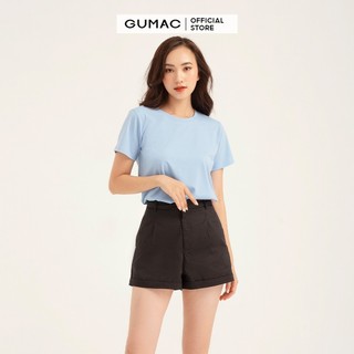 Áo thun nữ in stay GUMAC màu xanh thiết kế basic ATB155