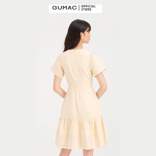 Đầm phối màu rã tùng GUMAC DB729