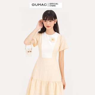 Đầm phối màu rã tùng GUMAC DB729
