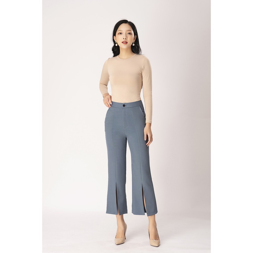 Quần ống loe xẻ trước GUMAC QB1237