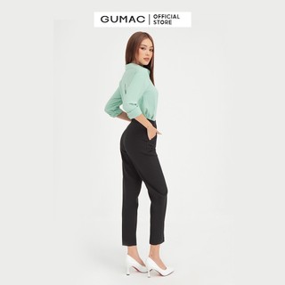 Áo sơ mi nữ phối đô GUMAC đồ công sở thanh lịch AB431