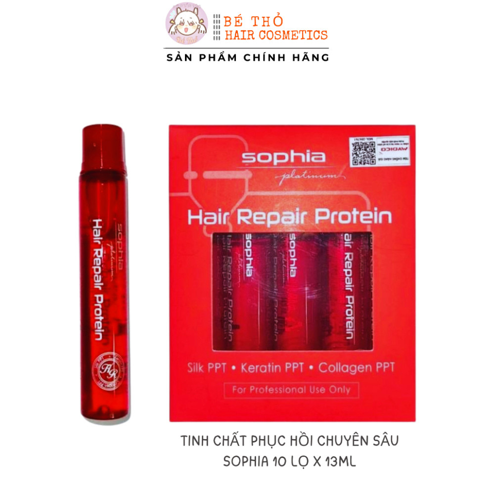 Tinh Chất Sophia Hair Repair Protein Siêu Phục Hồi Tóc Hư Nát Chuyên Sâu Giúp Tóc Chắc Khỏe 10 x13ml