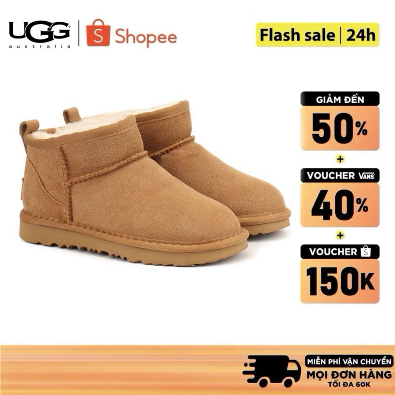 | AUTHENTIC | Giày Boost UGG Disquette Slippers ‘Chestnut Brown’,Giày Chính Hãng ❤ Foot Locker ❤