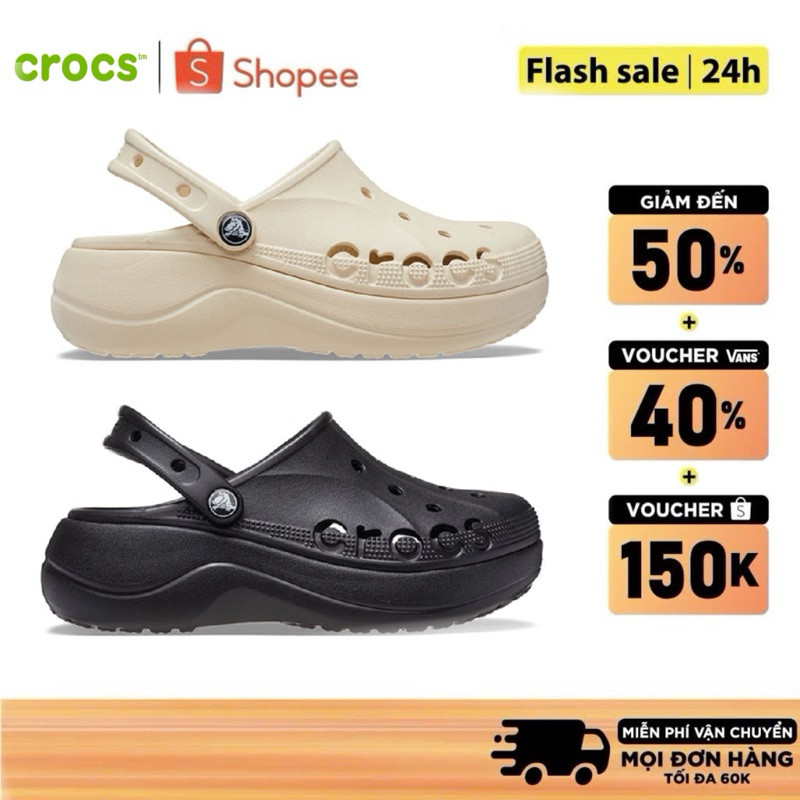 | AUTHENTIC | Dép Sục Crocs Clog Nữ, Crocs Baya Platform - Winter ❤ Foot Locker ❤