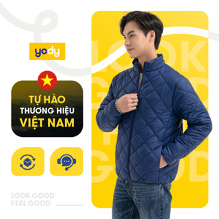 Áo phao nam YODY chần bông hình trám, siêu nhẹ, giữ ấm tốt, basic PHM6029