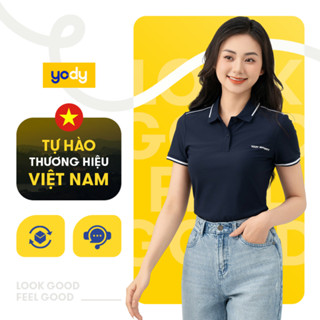 Áo thun nữ thể thao YODY polo cổ bẻ vải airycool siêu mát, co giãn, thiết kế trẻ trung SAN7014