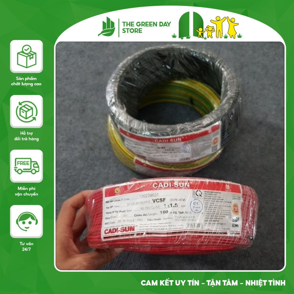 Dây điện đơn mềm, lõi đồng nguyên chất chính hãng CADISUN - dây dẫn chịu nhiệt