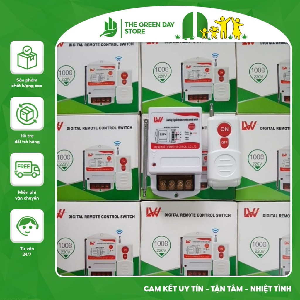 Bộ điều khiển từ xa LW YZ - 2201 220V/40A Remote 1000m dùng cho thiết bị máy bơm, đèn, quạt