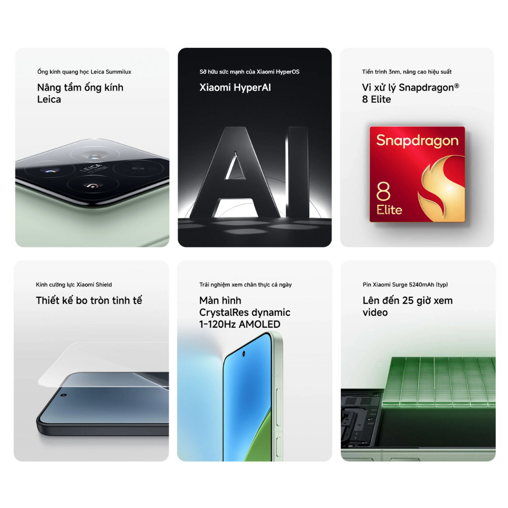 Điện thoại thông minh Xiaomi 15 12/256GB - 12/512GB - Chính Hãng ( Nguyên Seal Chưa Active ) | BigBuy360 - bigbuy360.vn