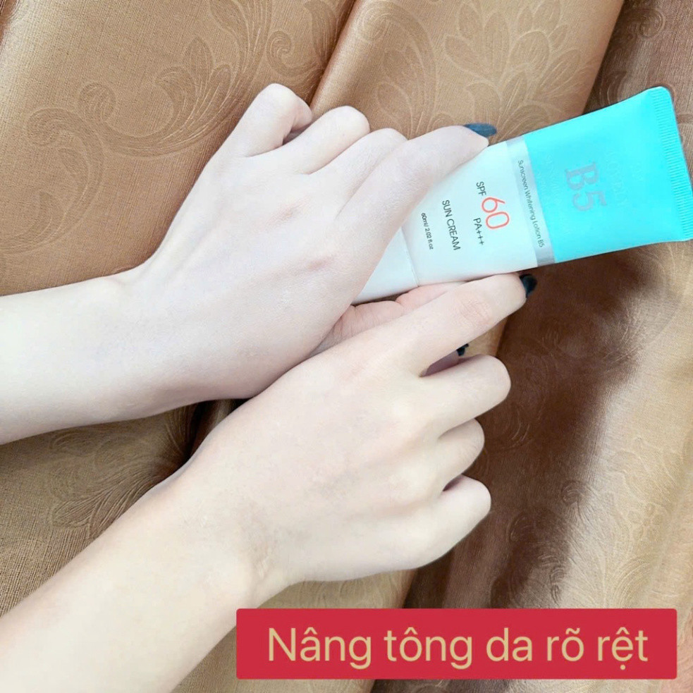 Kem Chống Nắng B5 LOVELY SPF60PA+++ Chống Nắng Dưỡng Trắng Nâng Tông  Phục Hồi Da  Ngừa Thâm Nám 60g