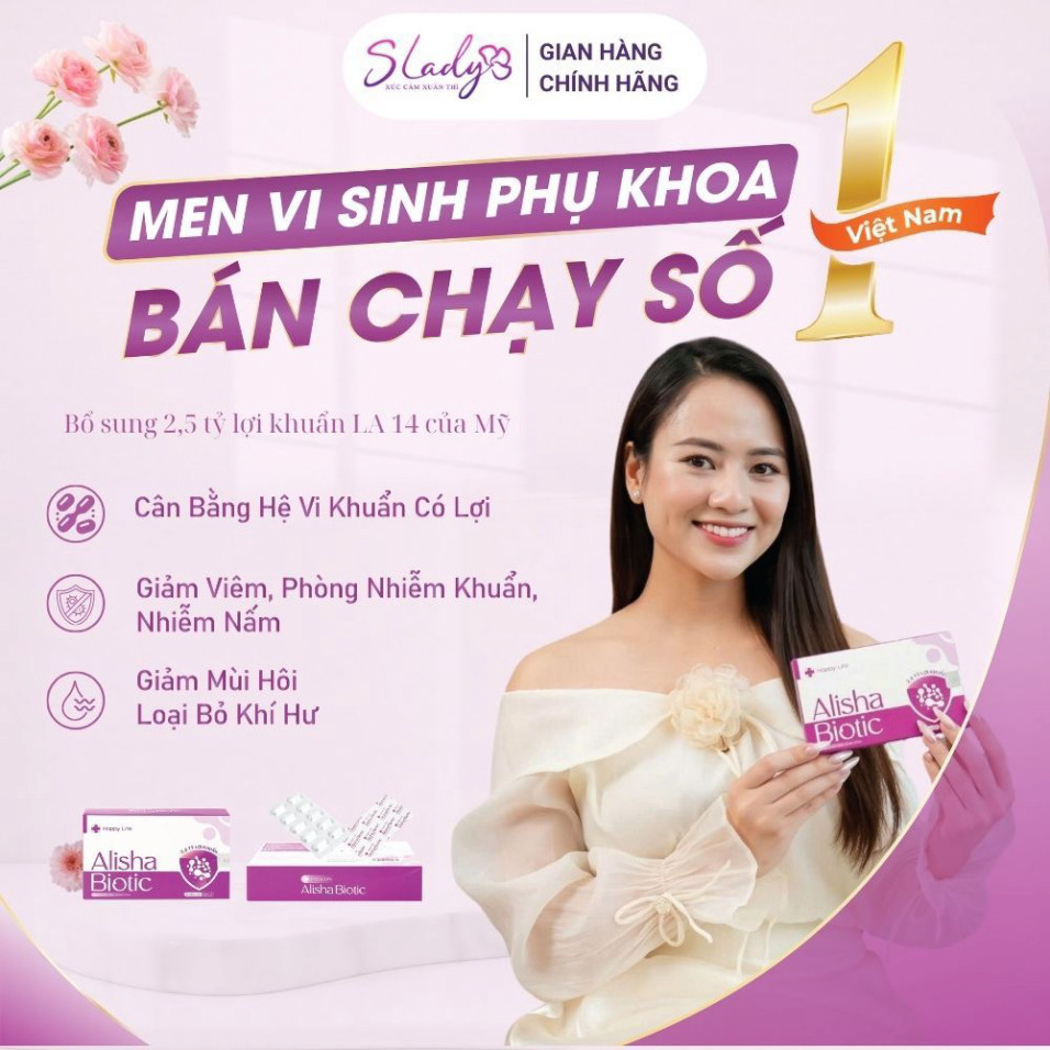 Viên uống Alisha Biotic For Women Happy Life bổ sung lợi khuẩn, hỗ trợ sức khoẻ nữ giới (3 vỉ x 10 viên)