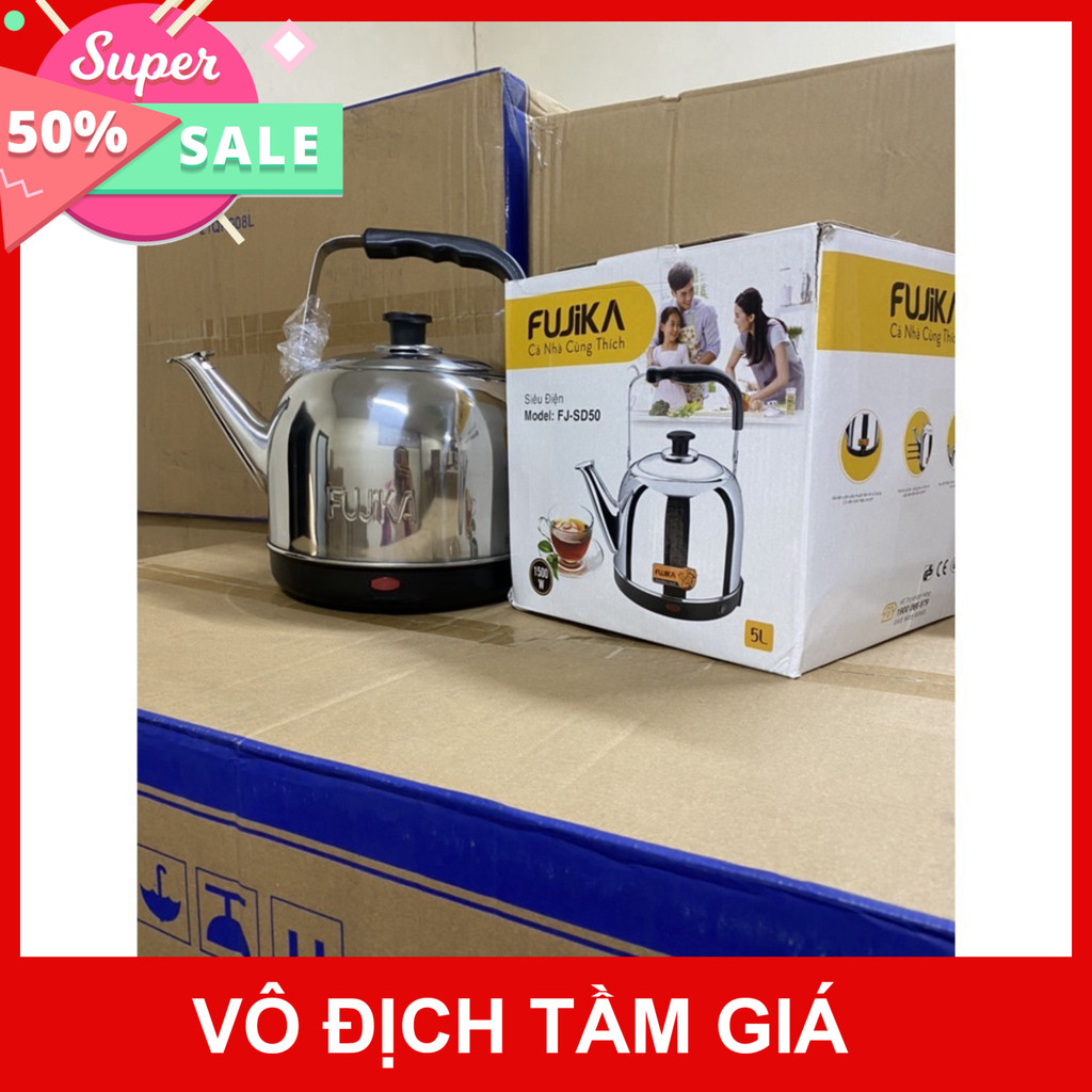 Siêu Điện Siêu Tốc INOX Cao Cấp FUJIKA / NKMEDIA- 5L - Hàng Chuẩn - BH 12 Tháng
