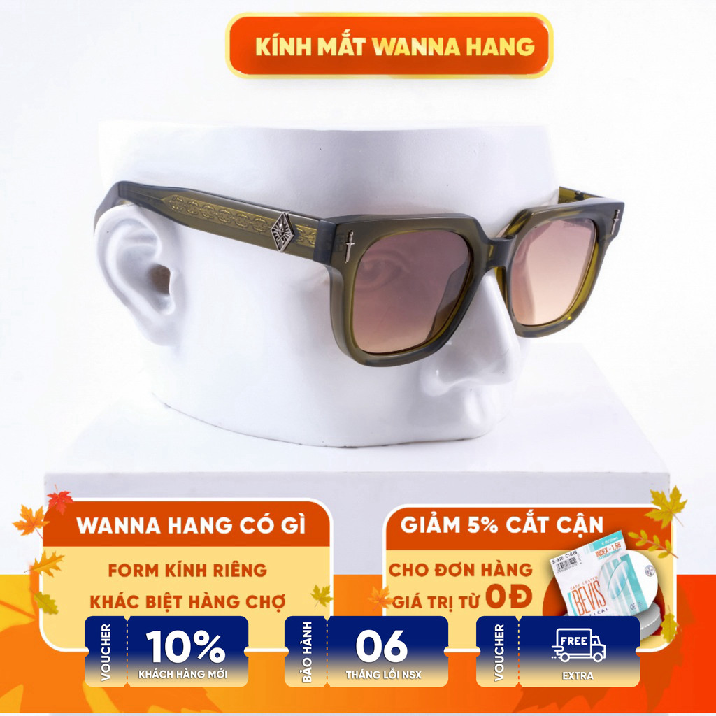 Gọng kính mát JMM GFOP 007 cao cấp tròng kính chống tia UV chống chói Wanna Hang Glasses WHJMM04