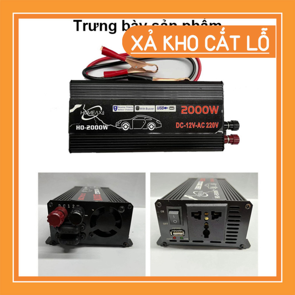 Kích điện 12v 220v sin chuẩn 2000w,bộ chuyển đổi điện 12v sang 220v,chuyển nguồn 12v ra 220v 2000w,i