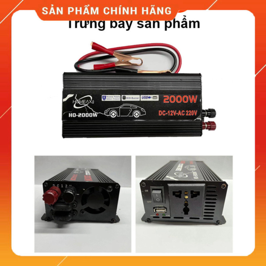 Kích điện 12v 220v sin chuẩn 2000w,bộ chuyển đổi điện 12v sang 220v,chuyển nguồn 12v ra 220v 2000w,i