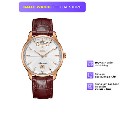 Đồng hồ cơ nam Ernest Borel N0401G0C-MR2L sang trọng, mặt kính Sapphire, chống nước 5 ATM, chính hãng Thụy Sĩ