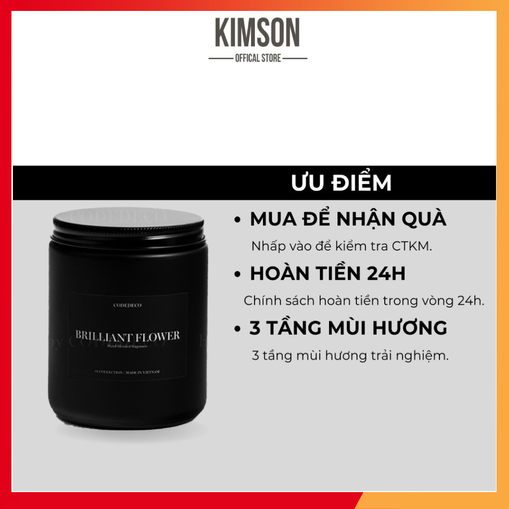 Nến thơm CODEDECO hương nước hoa Brilliant Flower 105g