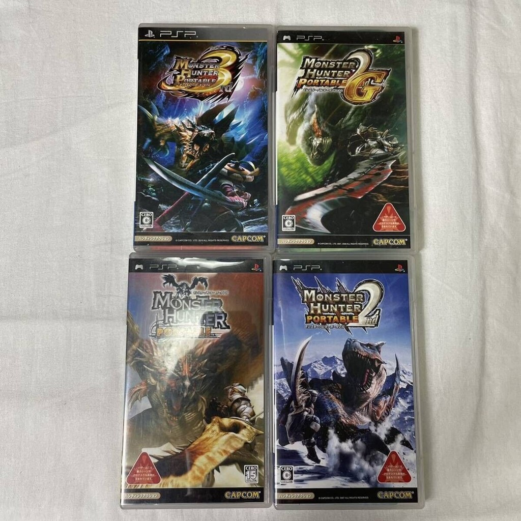 Used PSP Monster Hunter Portable [1st,2nd,2nd G&3rd set] PlayStation Portable