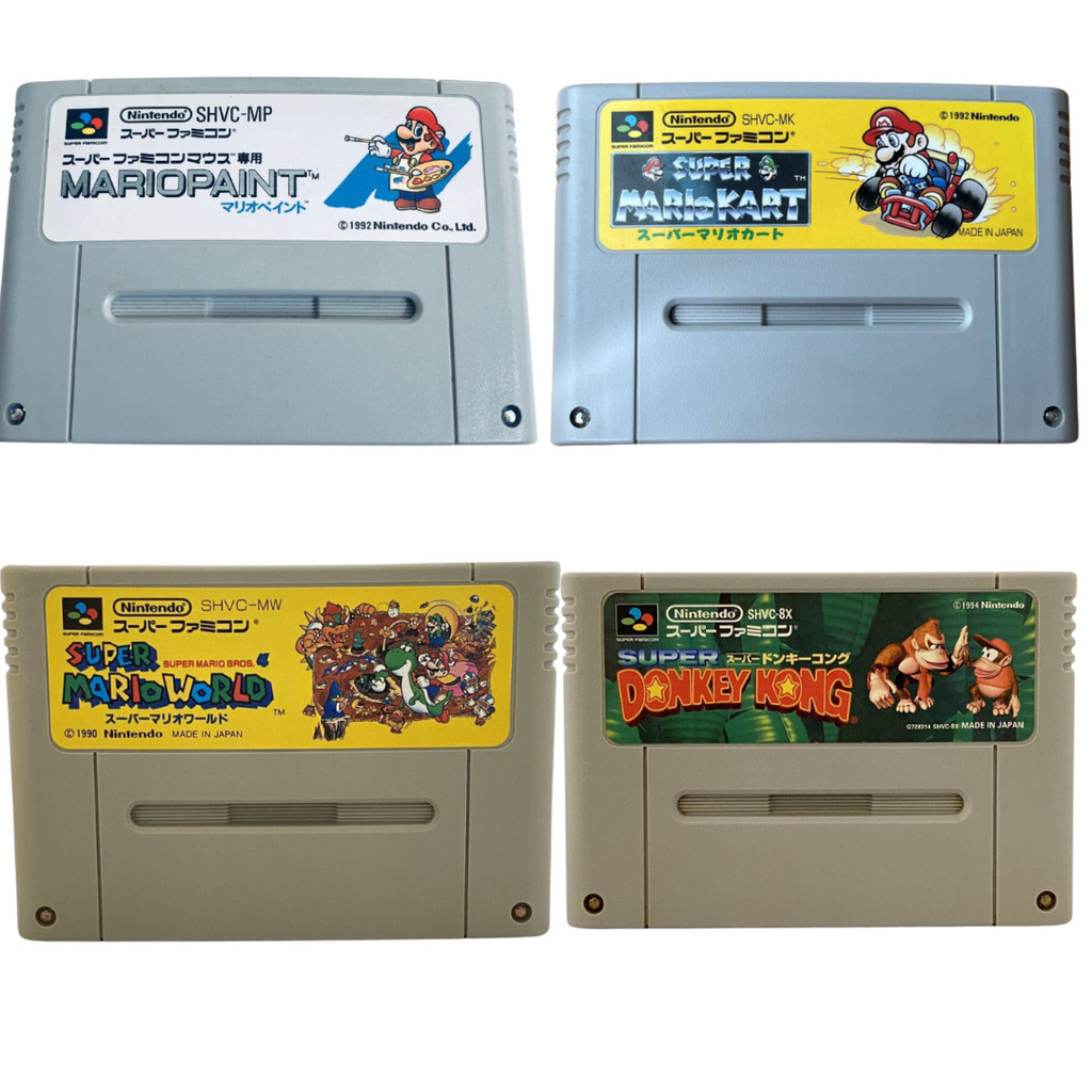 Used Nintendo Super Famicom Super Mario WORLD KART PAINT Donkey Kong 1 2 SFC