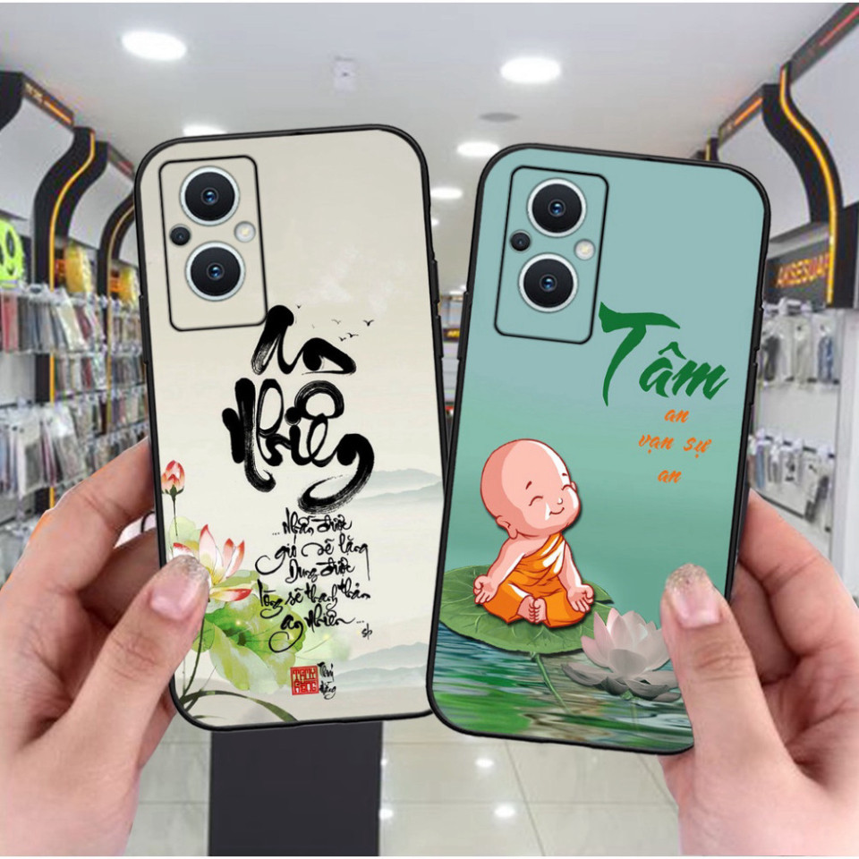 Ốp Oppo A96 5G / Reno 7z 5G / F21 Pro 5G bộ hình thư pháp an nhiên , tâm an sang trọng cao cấp .