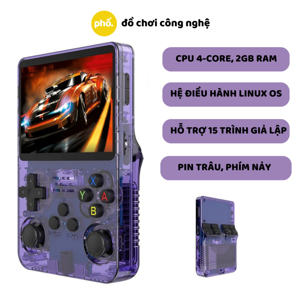 DÁN STICKER DÀNH CHO - Máy Chơi Game Cầm Tay R36S - Có Sẵn Hơn 10.000 Trò Chơi - Tặng Kèm Tai Nghe
