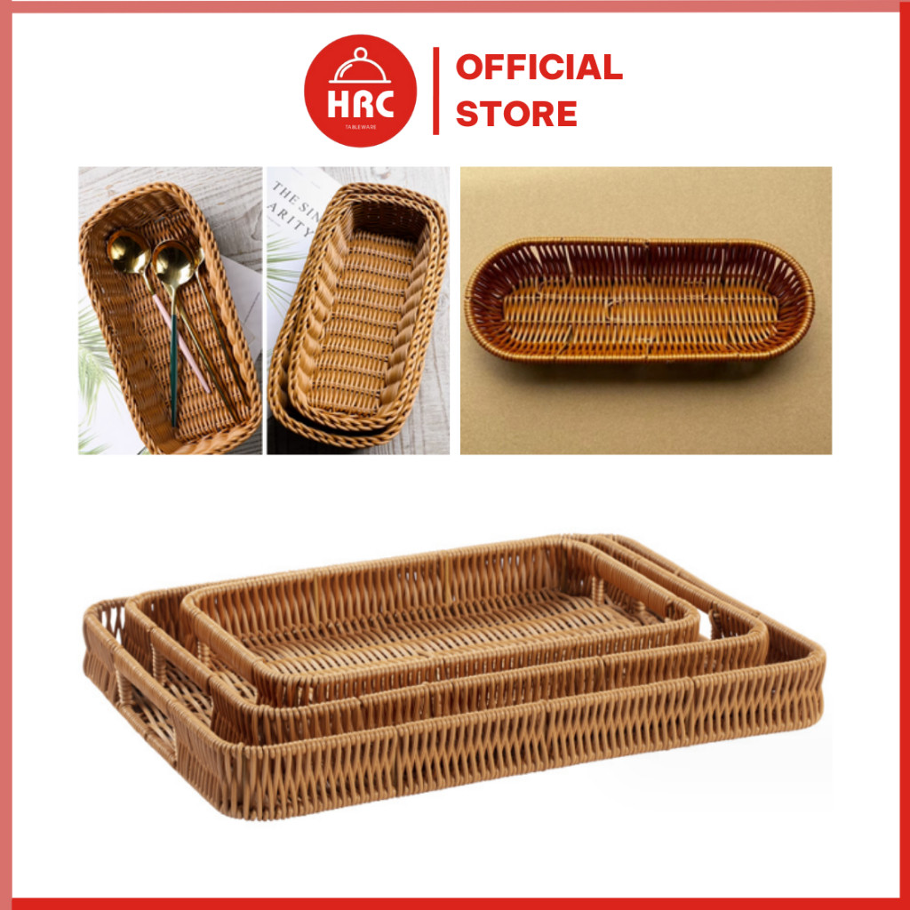 Khay Mây, Rổ Tre, Giỏ Nhựa Giả Mây Đựng Thức Ăn - Đồ Khô