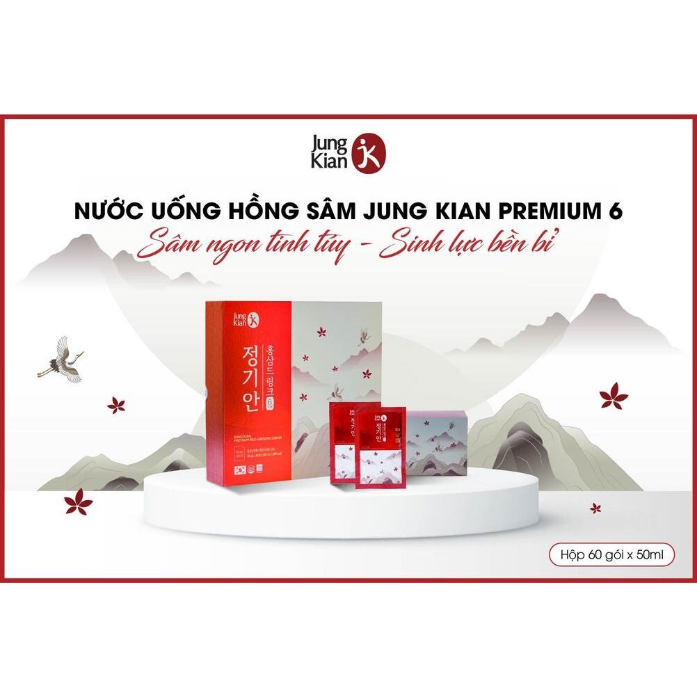 Nước uống hồng sâm Jung Kian Premium Korean Red Ginseng Drink – 60 gói x 50ml