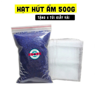 Hạt hút ẩm xanh đổi màu chống ẩm 500g/1KG- Tặng túi vải đựng hạt [LINK TỔNG HỢP]