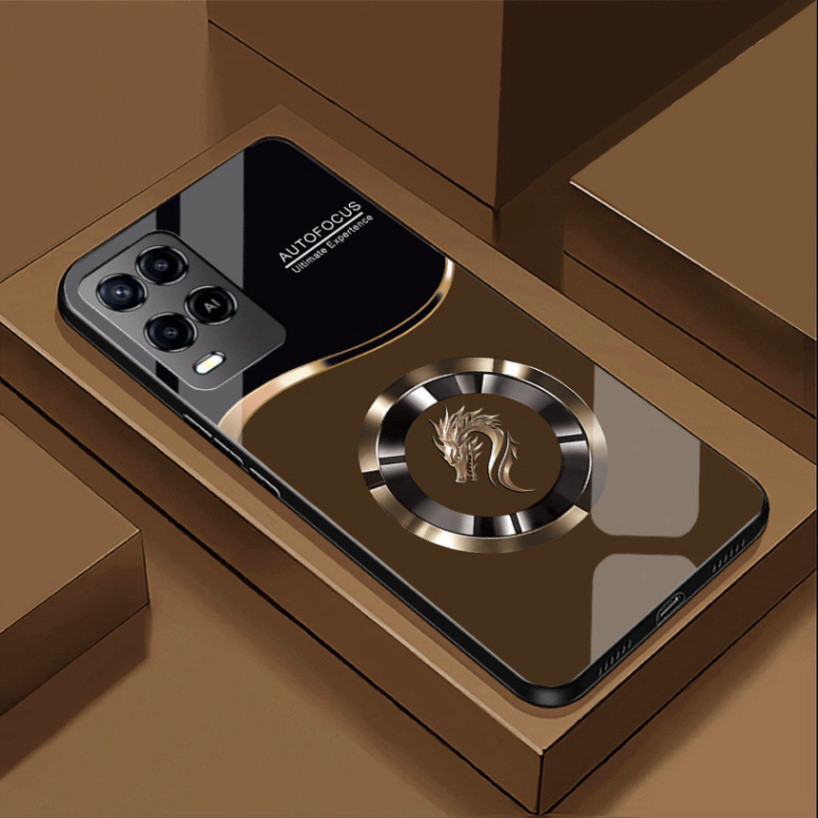 Ốp Lưng cho OPPO A54, A54 5G Mặt kính cường lực, cao cấp Họa tiết FOCUS RỒNG